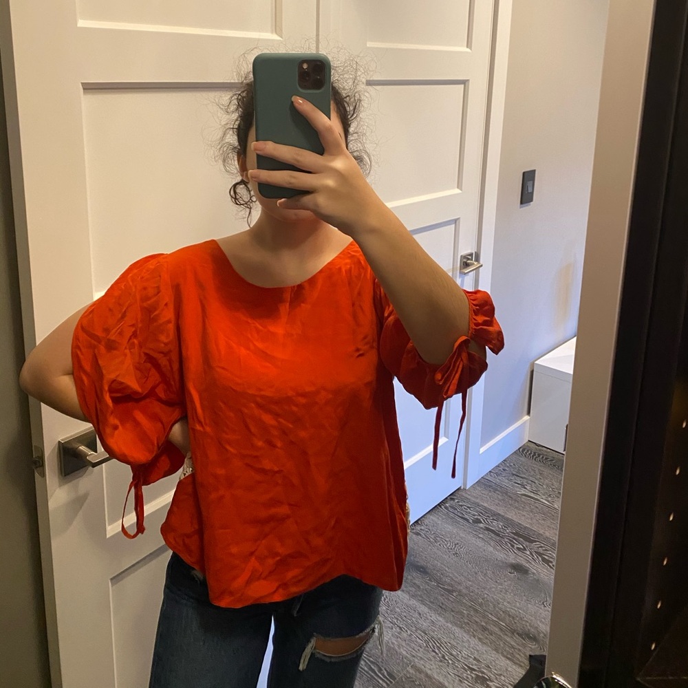 Vintage blouse , with quilted flower back